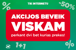 Akcijos beveik viskam perkant 2 bet kurias prekes!