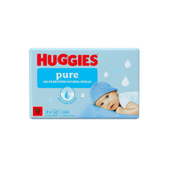 HUGGIES drėgnos servetėlės Pure 144vnt., 144 vnt.