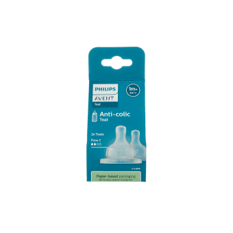 PHILIPS AVENT silikoninis žindukas ANTI-COLIC (SCY762/02), lėta tėkmė (2),  nuo 1 mėn., 2 vnt.