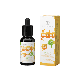 SAPIENS Vitaminas D3 + K2, 30 ml