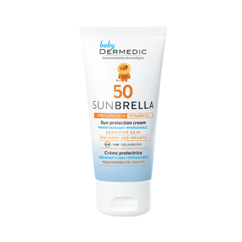 DERMEDIC SUNBRELLA BABY apsauginis veido kremas nuo saulės vaikams ir kūdikiams, SPF 50, nuo gimimo, 50 ml
