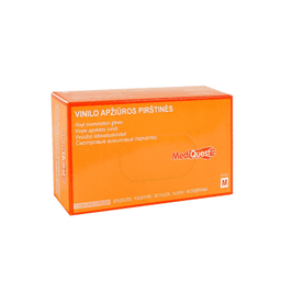 MEDIQUEST vinilinės pirštinės, be pudros, nesterilios, S dydis, 100 vnt.