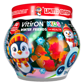 VitirON Kids Winter friends, 50 kramtomųjų guminukų
