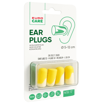 EUROCARE ausų kamšteliai, 5–12 mm, 4 vnt.