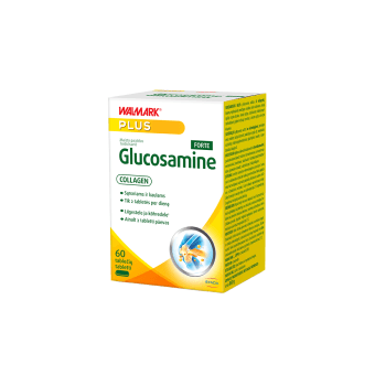 WALMARK GLUCOSAMINE + COLLAGEN FORTE (gliukozaminas, kolagenas sąnariams), 60 tablečių