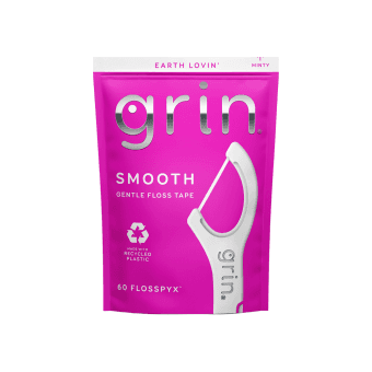 GRIN, SMOOTH, tarpdančių siūlas / dantų krapštukas, 60 vnt.
