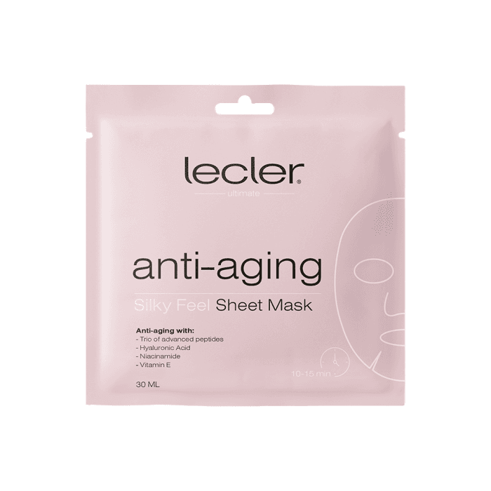 LECLER stangrinanti lakštinė veido kaukė ANTI-AGING, 1 vnt.