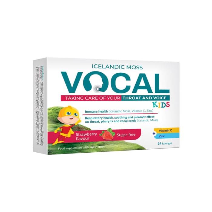 VOCAL KIDS, braškių skonio, 24 Pastilės