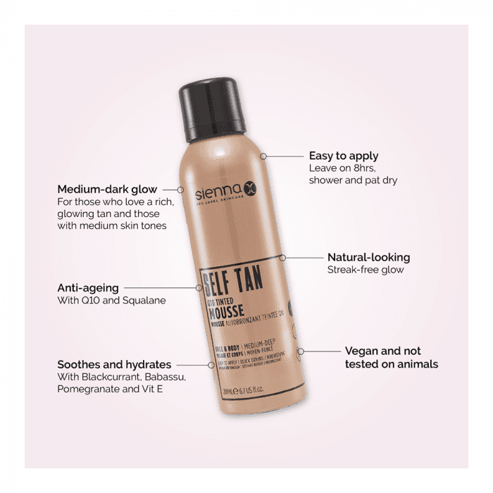 SIENNA-X savaiminio įdegio putos su Q10, 200 ml-1