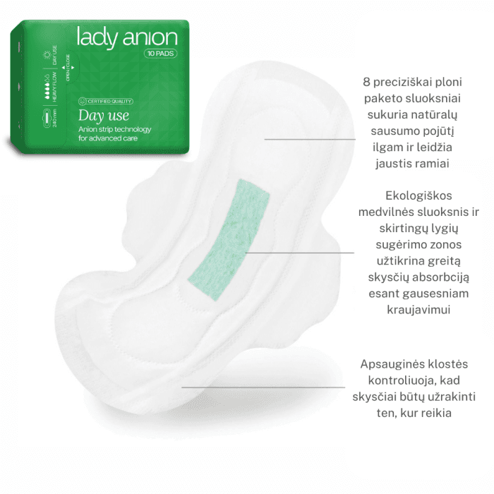 LADY ANION dieniniai paketai su anijonų juostele, 10 vnt.-1