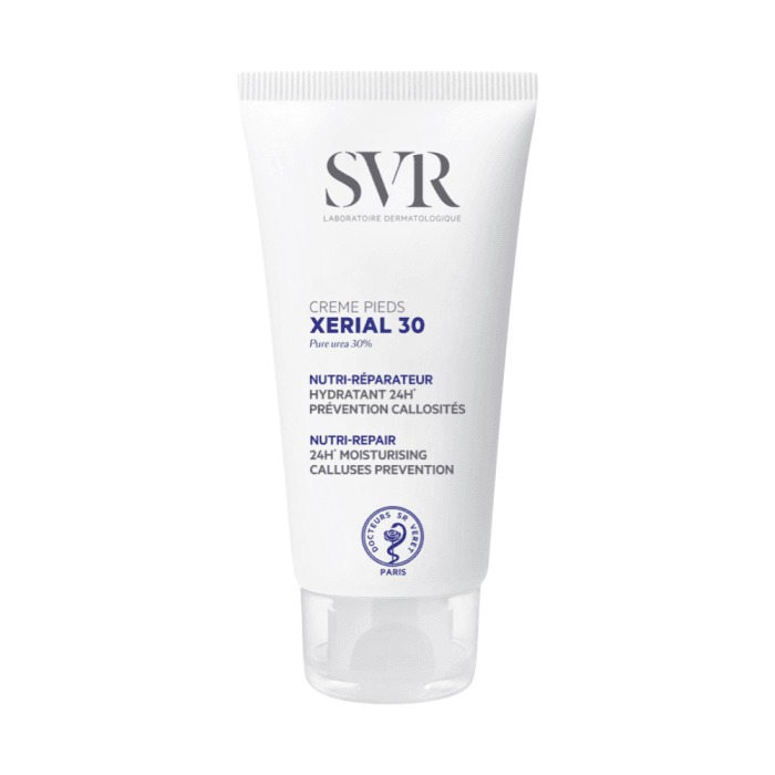 SVR kojų kremas su šlapalu pėdų minkštinimui ir nuospaudų profilaktikai XERIAL 30 CREME PIEDS, 50 ml