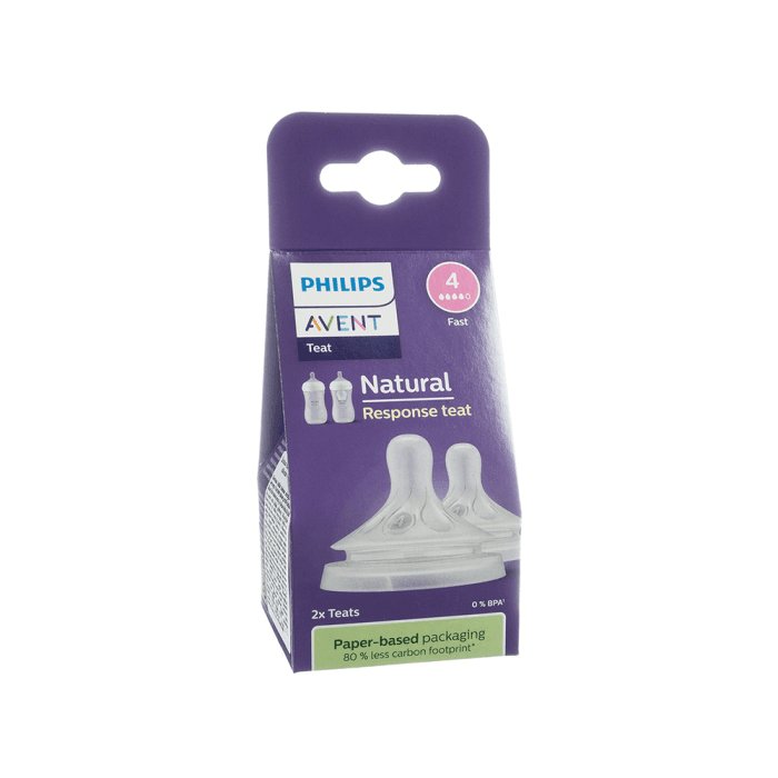 PHILIPS AVENT silikoninis žindukas NATURAL  RESPONSE (SCY964/02), greita tėkmė (4)., 2 vnt.