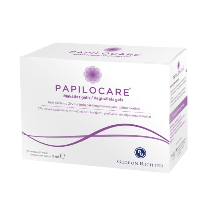 PAPILOCARE makšties gelis, 21 ampulė