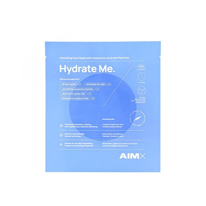 AIMX drėkinanti lakštinė veido kaukė su peptidais HYDRATE ME, 1 vnt.