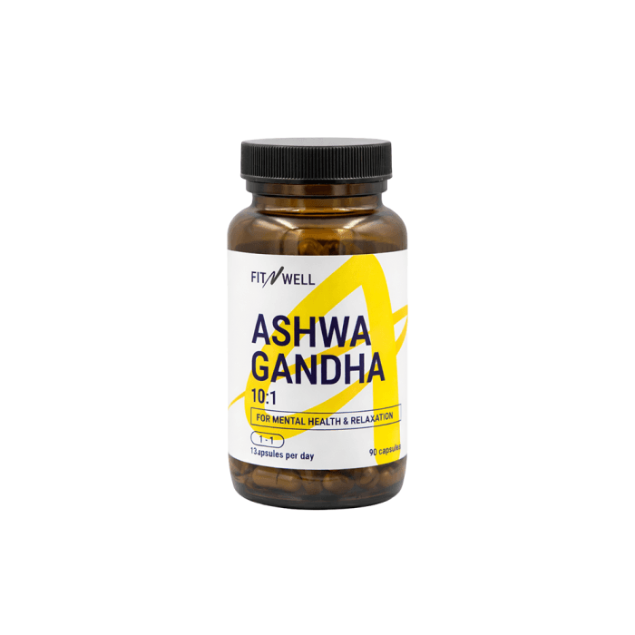 FITNWELL Ashwagandha 500mg 90 caps, 90 kapsulių