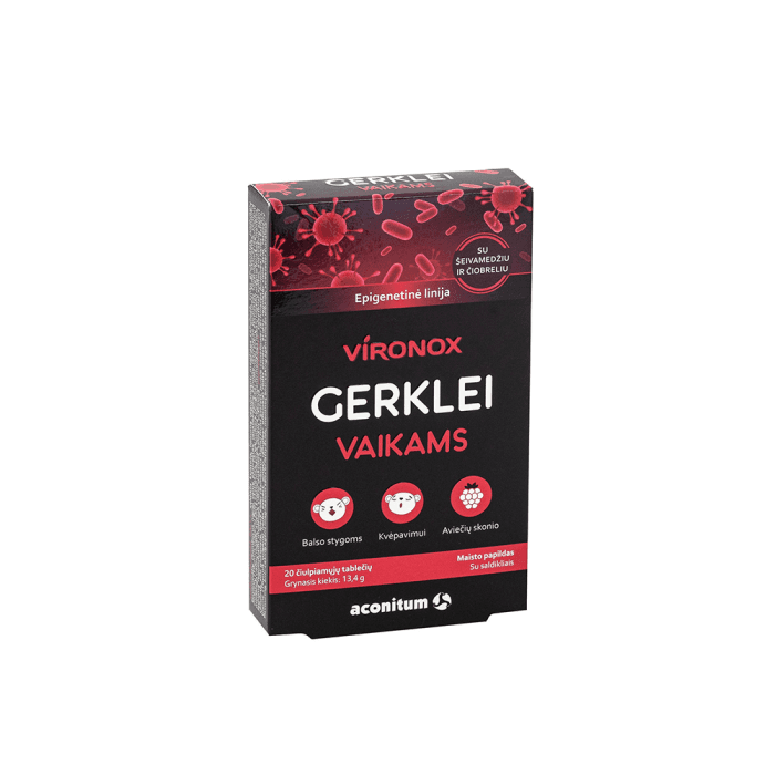VIRONOX GERKLEI VAIKAMS, nuo 3 m., 20 čiulpiamųjų tablečių-1