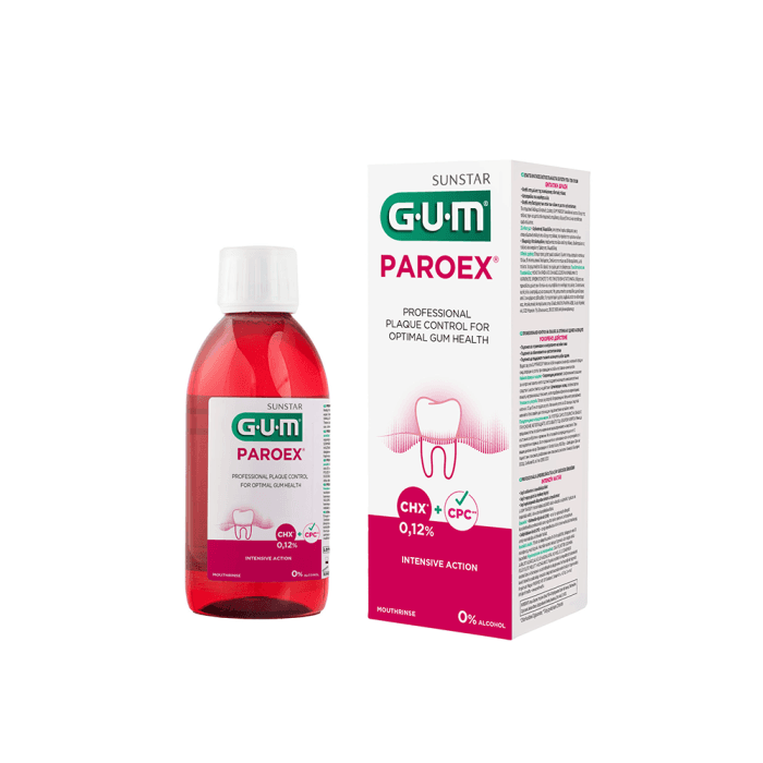 SUNSTAR GUM skaliklis 0,12 proc. chlorhexidine PAROEX + CPC, 300 ml