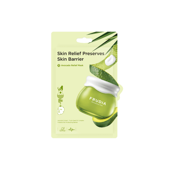FRUDIA kreminė lakštinė kaukė su avokadais AVOCADO RELIEF, 20 ml