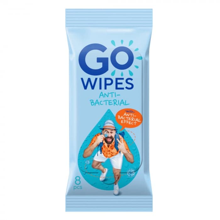 GOWIPES, Drėgnos servetėlės Anti-Bacterial, 8 vnt.