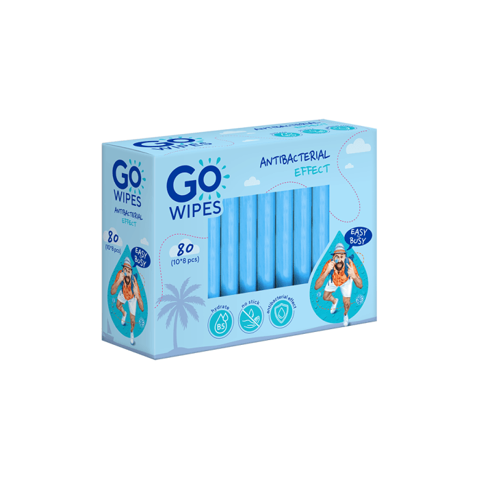 GOWIPES, Drėgnos servetėlės Anti-Bacterial, 8 vnt.-1