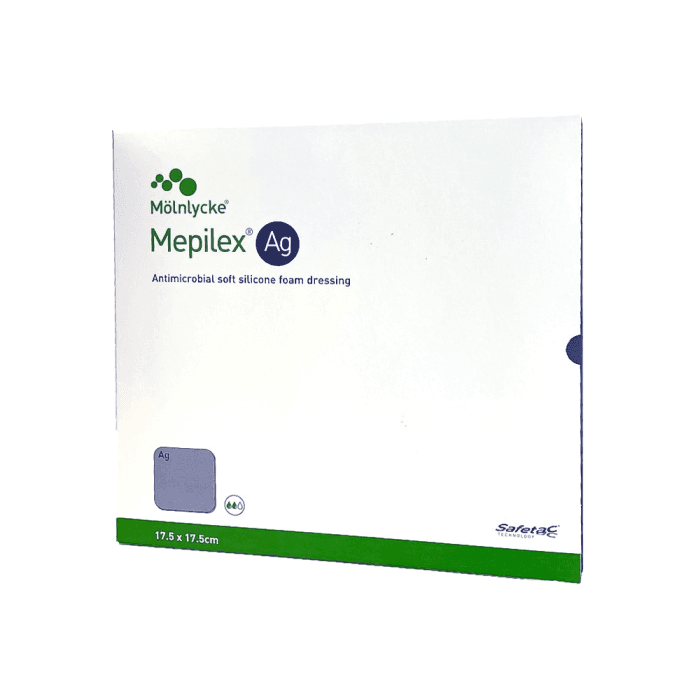 MEPILEX AG antimikrobinis tvarstis, 17,5 x 17,5 cm, 5 vnt.