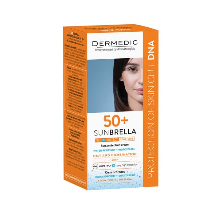 DERMEDIC SUNBRELLA apsauginis kremas nuo saulės riebiai ir mišriai odai, SPF 50+, 50 ml-1