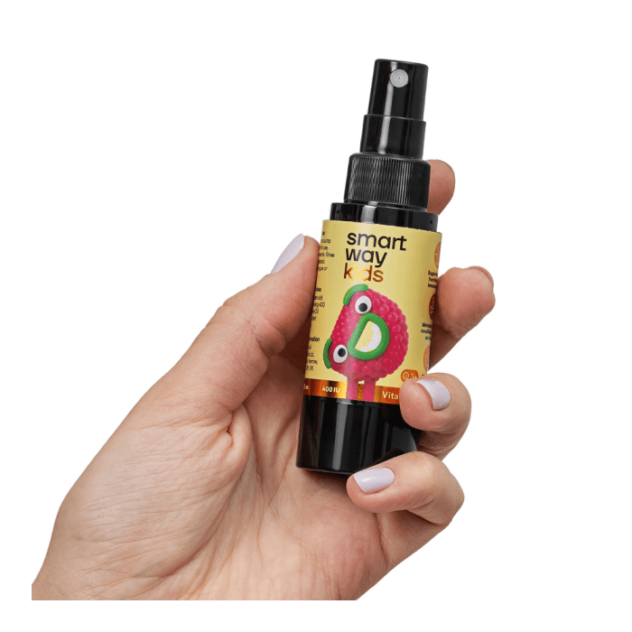 SMART WAY KIDS purškiamas VITAMINAS D3 400TV, aviečių skonio, 30 ml-1