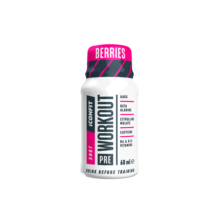 ICONFIT gėrimas (shot'as) prieš treniruotę, uogų skonio, 60 ml