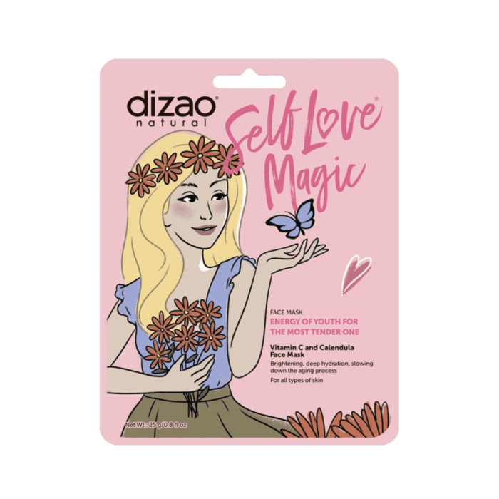DIZAO lakštinė veido kaukė su vitaminu C SELF LOVE MAGIC, 25 g-1