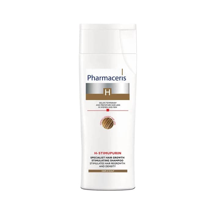 HARMACERIS H, STIMUPURIN šampūnas plaukams, linkusiems slinkti, 250 ml