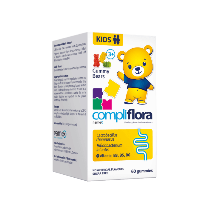 COMPLIFLORA KIDS GUMMY BEARS, nuo 3 m., 60 guminukų-1