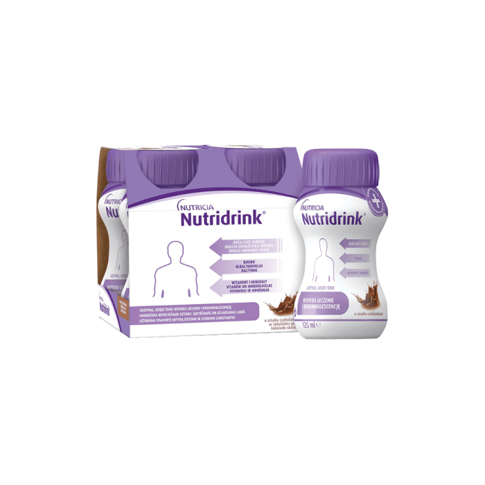 NUTRIDRINK, šokolado skonio, nuo 3 m., 125 ml, 4 vnt.