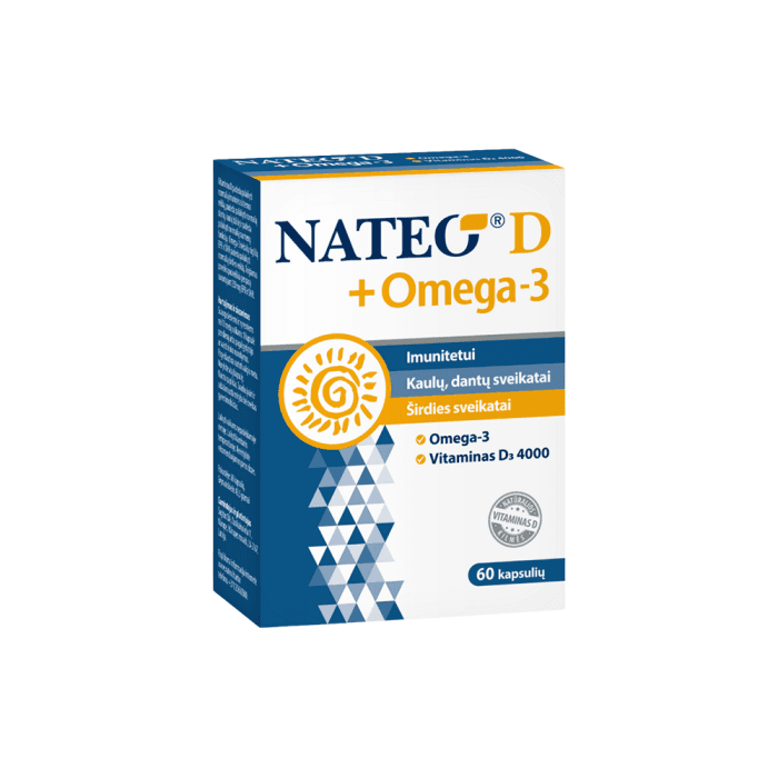 NATEO® D3 4000 TV + Omega, 60 kapsulių