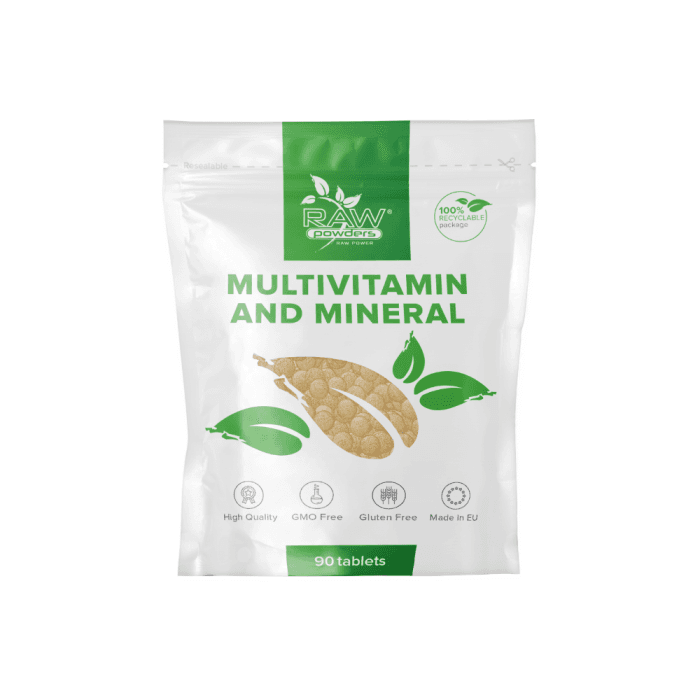 RAW POWDERS multivitaminai ir mineralai, 90 tablečių