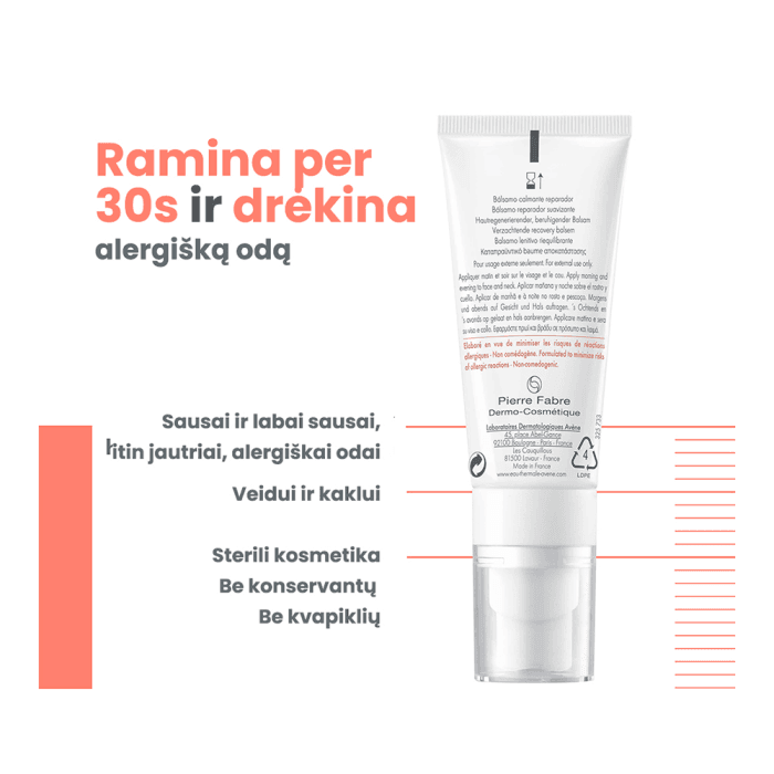 EAU THERMALE AVÈNE raminamasis balzamas TOLÉRANCE CONTROL, 40 ml-2