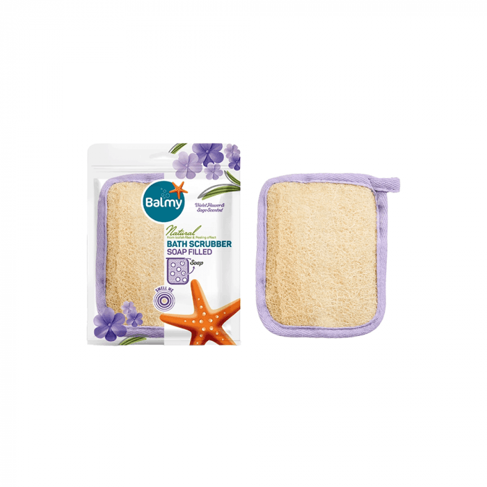 BALMY šveičiamoji vonios plaušinė su muilu NATURAL SOAP FILLED, 1 vnt.-1