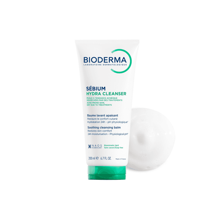BIODERMA raminamasis prausiamasis balzamas į spuogus linkusiai odai SEBIUM HYDRA CLEANSER, 200 ml-1