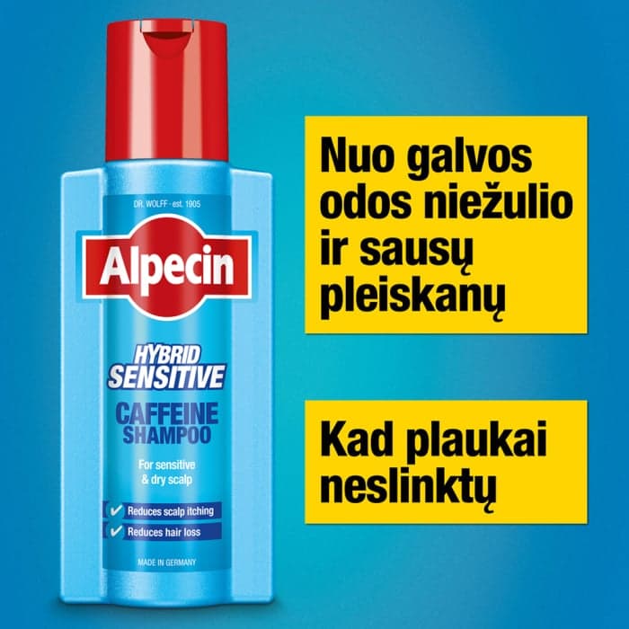 ALPECIN šampūnas su kofeinu sausai galvos odai HYBRID, 250 ml-2