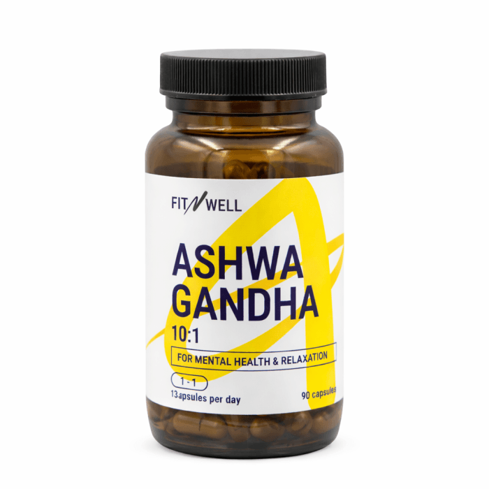 FITNWELL Ashwagandha 500mg 90 caps, 90 kapsulių