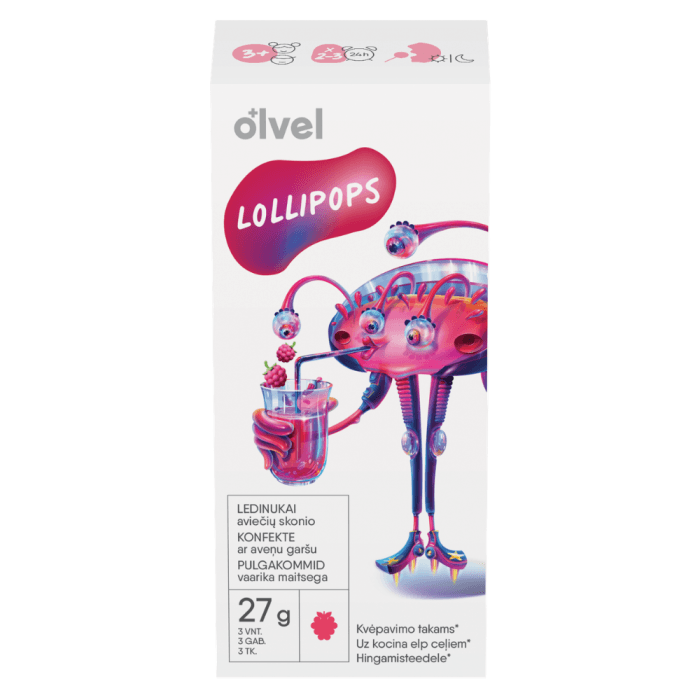 OLVEL, lollipops ledinukai kvėpavimo takams, 3 vnt.