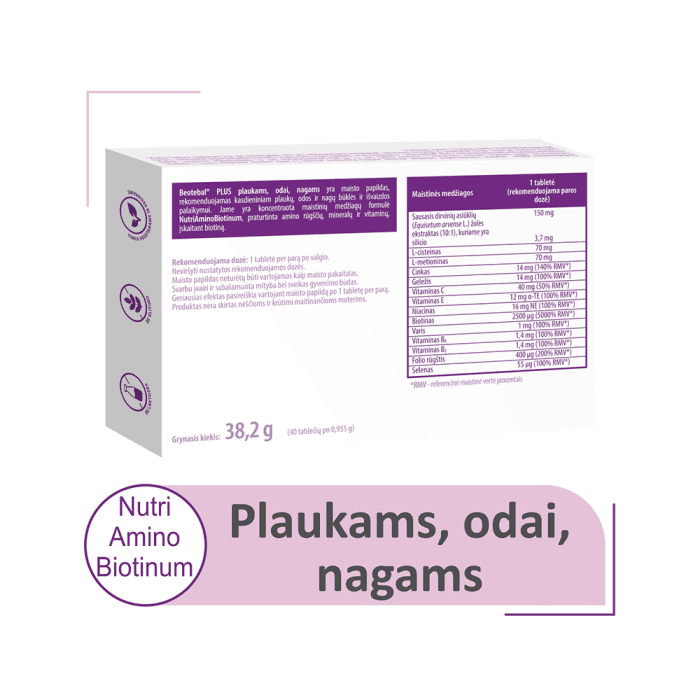 BEOTEBAL PLUS plaukams, odai, nagams, 40 tablečių-1