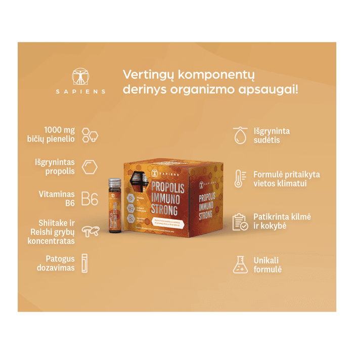 SAPIENS, Propolis Immuno Strong, 20 buteliukų-1