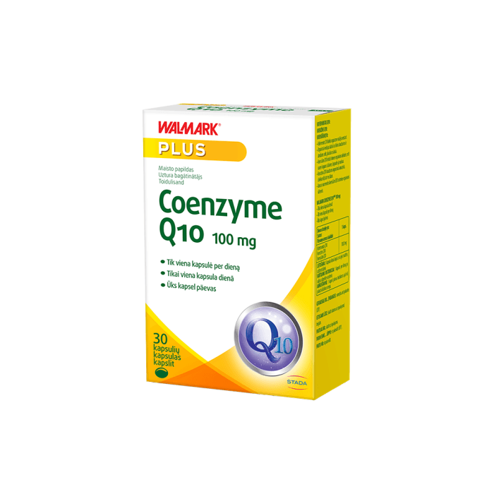 WALMARK COENZYME Q10 MAX (kofermentas) 100 mg, 30 kapsulių
