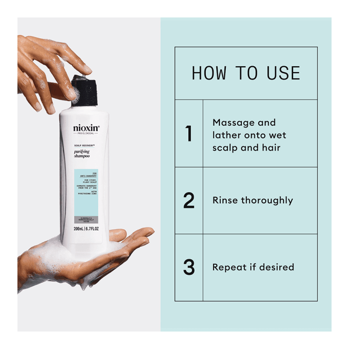 NIOXIN PRO CLINICAL šampūnas pleiskanojančiai galvos odai PURIFYING SHAMPOO, 200 ml-1