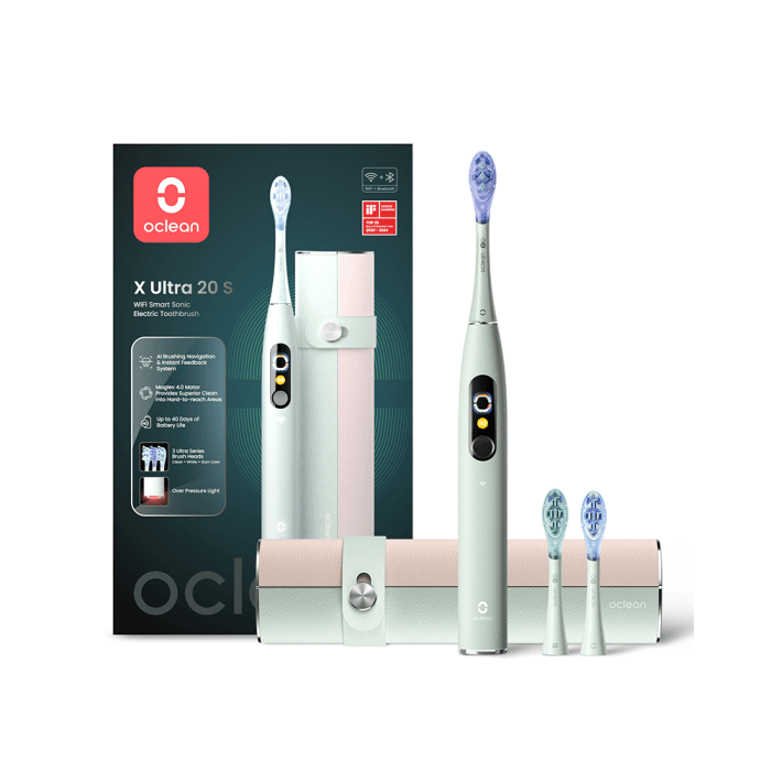 OCLEAN elektrinis dantų šepetėlis X Ultra 20 S žalias, 1 vnt.-1