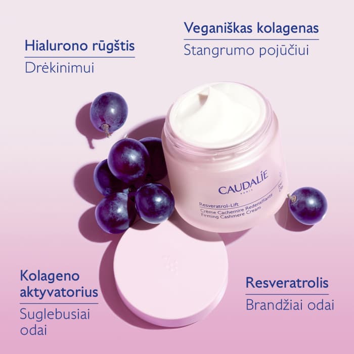 CAUDALIE dieninis veido kremas suglebusiai odai RESVERATROL-LIFT FIRMING CASHMERE CREAM, 50 ml-2