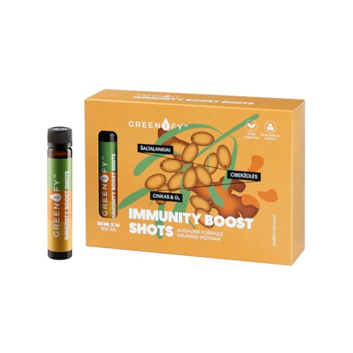GREENIFY Immunity Boost Shots, imuninei sistemai, 14 buteliukų