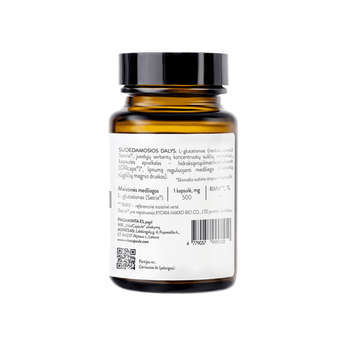 GlutOx L-glutationas 500 mg, 30 kapsulių-1