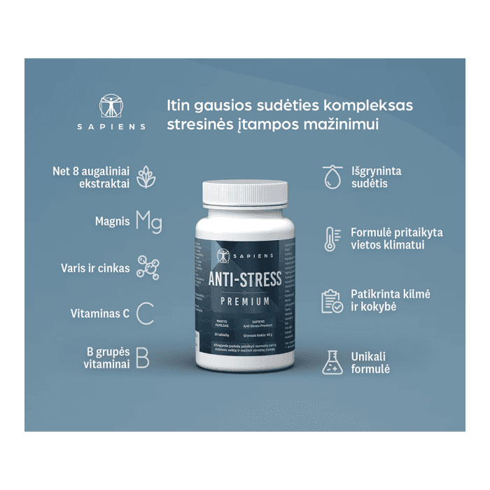 SAPIENS Anti-Stress Premium, 30 tablečių-1