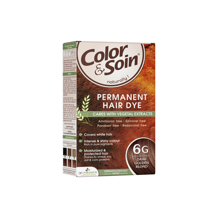 COLOR & SOIN plaukų dažai be amoniako 6G Dark Golden Blond, 135 ml-1